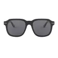 Irwin - Square Black Clip On Sunglasses for Men & Women
